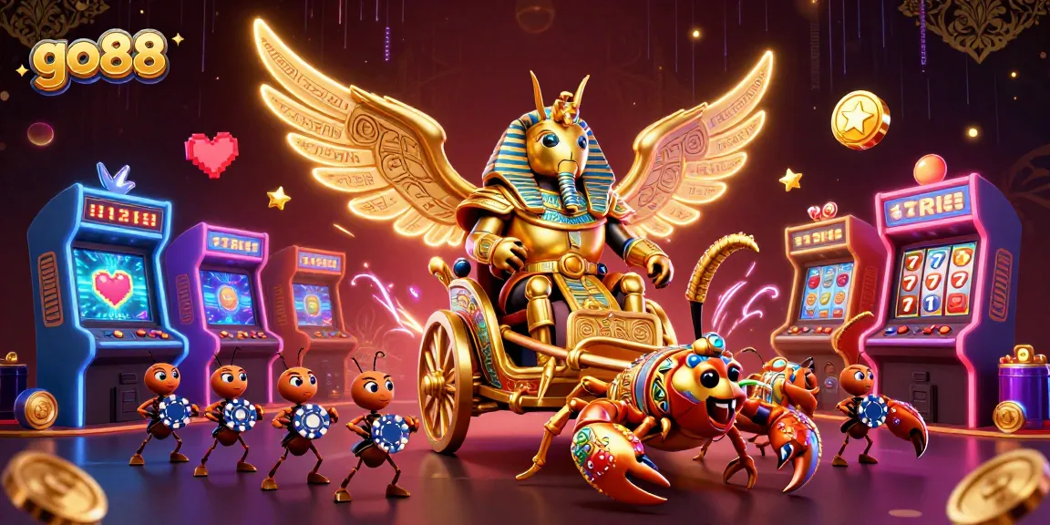 Experience thrilling gameplay at go88 with a dynamic scene of captivating casino elements and gaming characters.