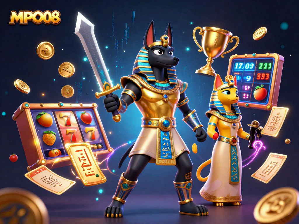 MPO08 offers vibrant slot reels and a dynamic gaming scene, showcasing an interactive gambling experience.