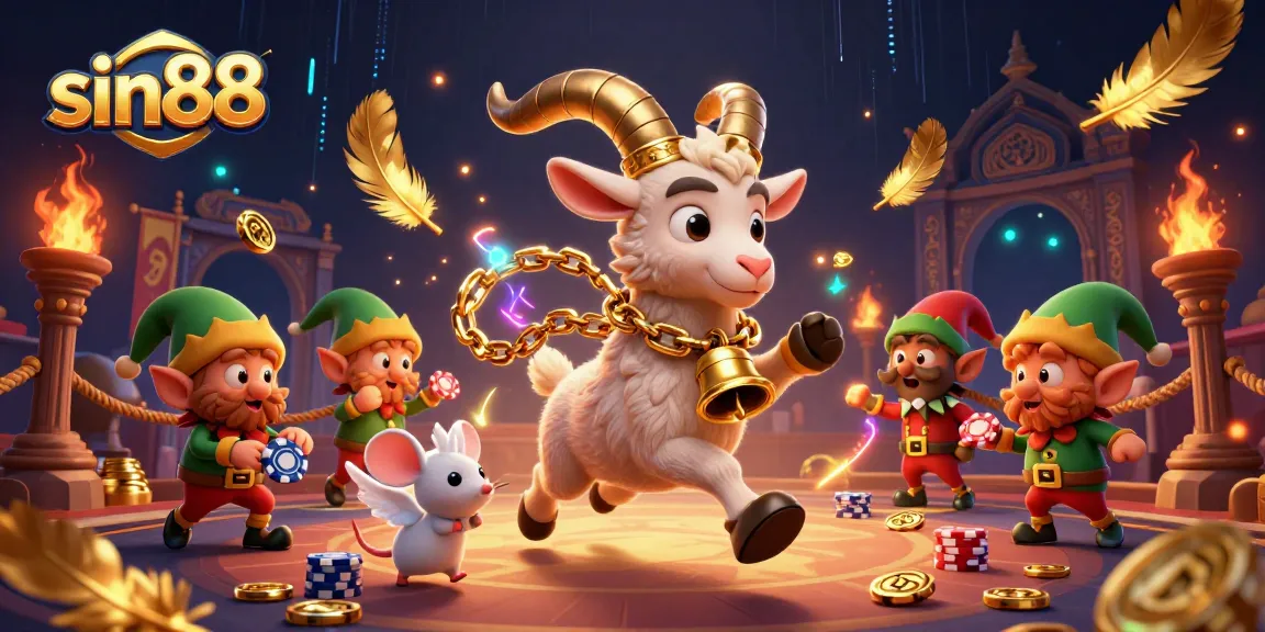Win big at sin88 with a lively scene capturing festive gambling chaos and excitement.