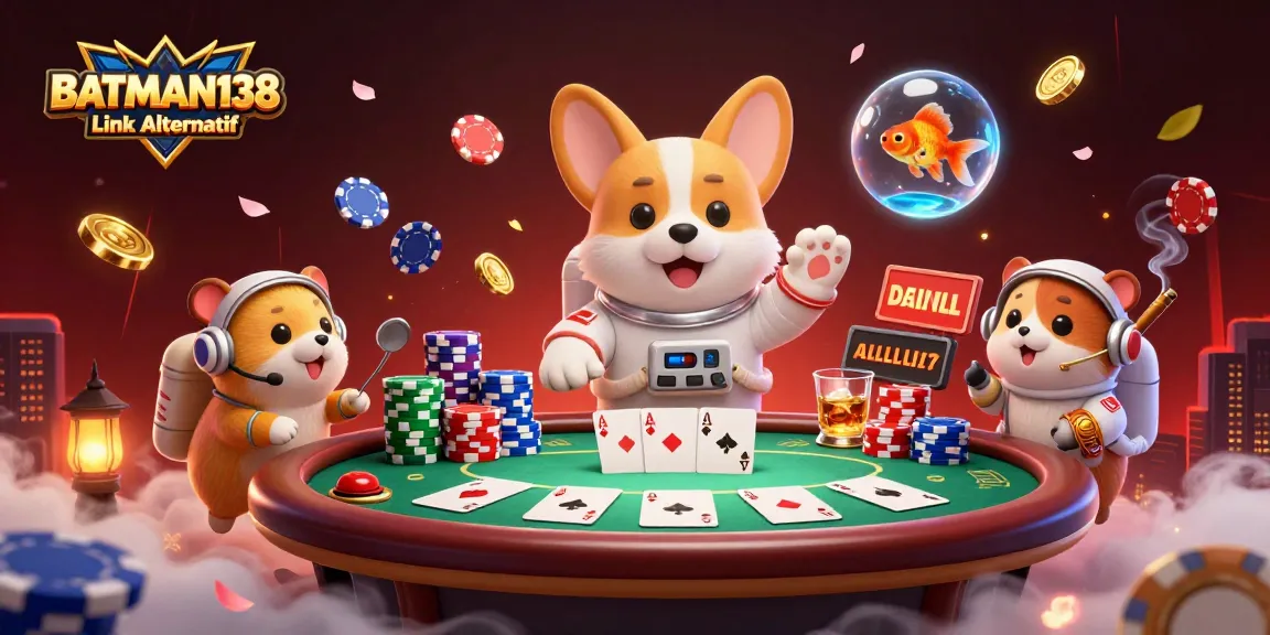 Experience the fun of BATMAN138 Link Alternatif with this vibrant, engaging casino illustration.