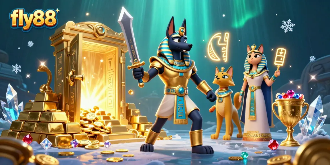 Engage in exhilarating gameplay at fly88 with vibrant scenes of ancient Egyptian themes and treasures.