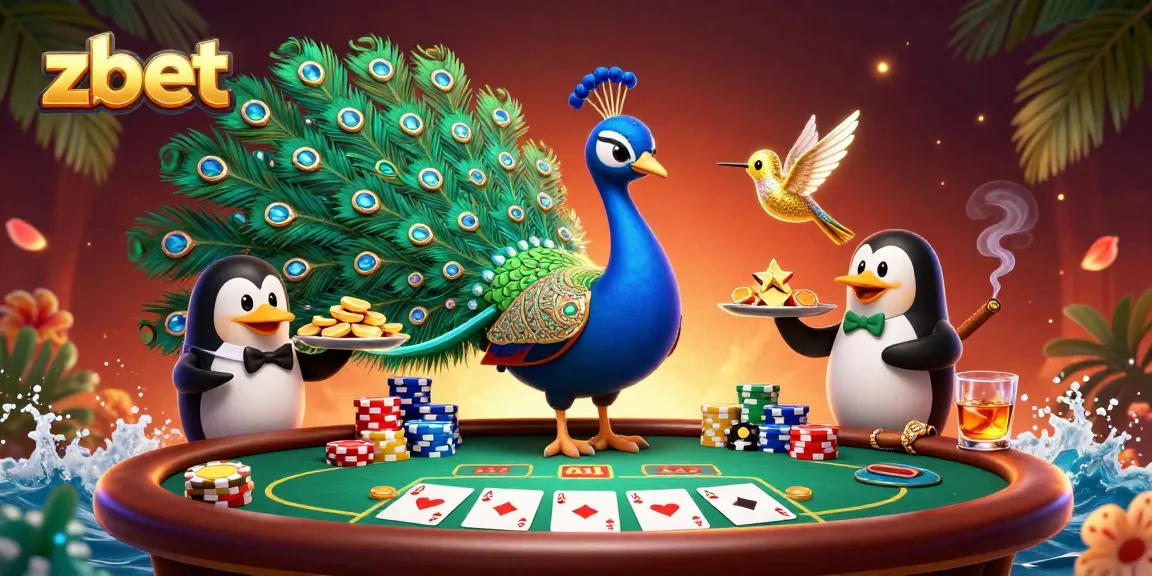 Experience the thrill of gaming at zbet with vibrant casino characters and poker action in a dynamic setting.