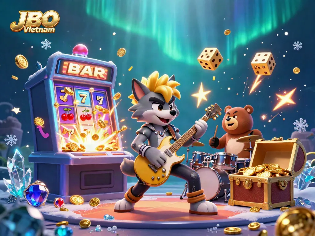 Experience JBO Vietnam with thrilling jackpot action and vibrant casino energy in this stunning illustration.