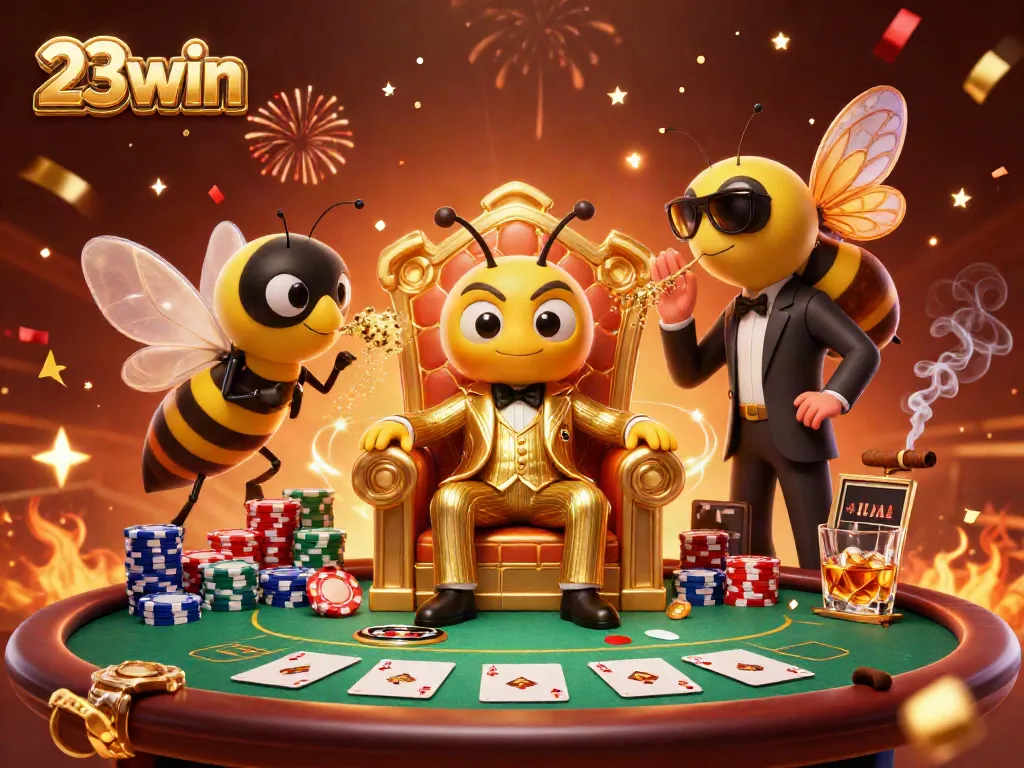 Join the fun at 23win with a vibrant casino scene filled with dynamic characters and thrilling poker elements.