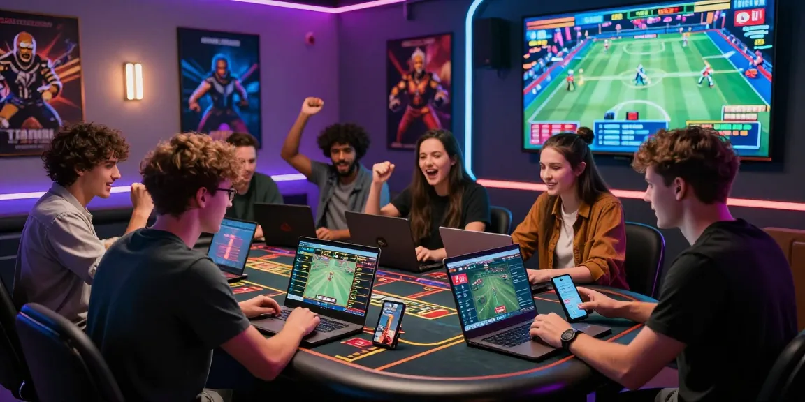 LUCK8 online gaming scene with friends enjoying live betting and vibrant atmosphere.