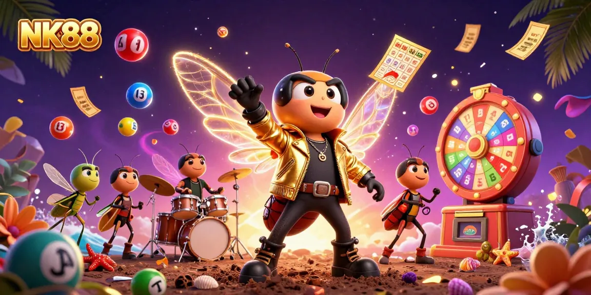 NK88 showcases thrilling cartoon rock star characters in an exuberant Casino scene filled with action and excitement.