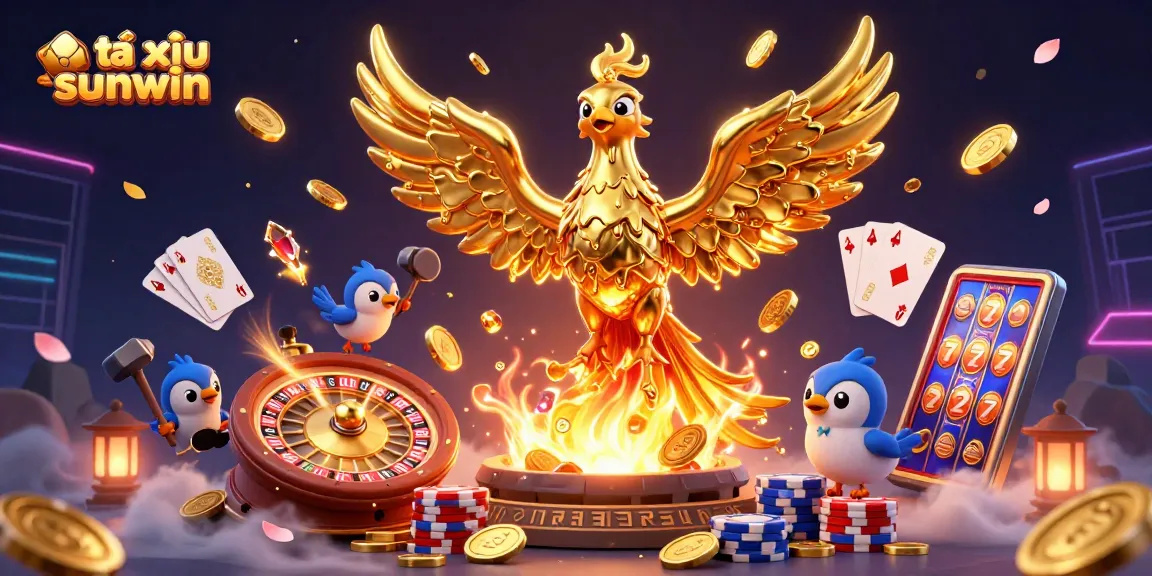 Experience the thrill of gameplay with tài xỉu sunwin in this vibrant casino scene.