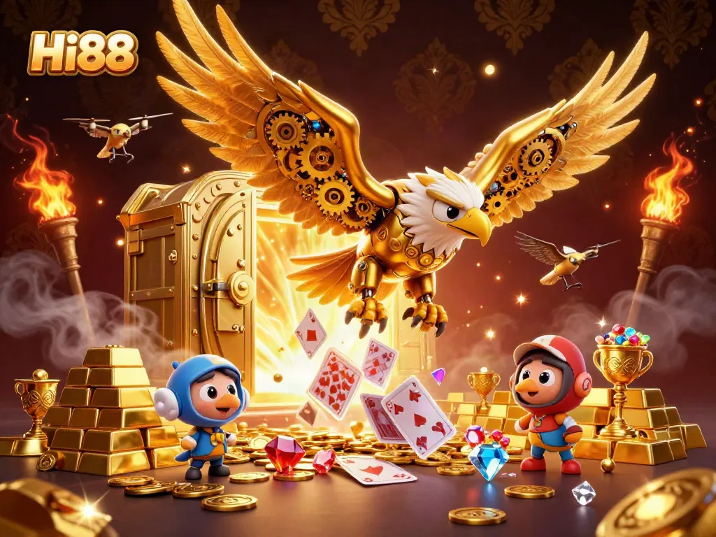 Experience thrilling gaming adventures at Hi88 with our dynamic 3D representation of casino excitement.