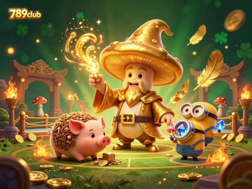 Experience thrilling luck at 789club with a magical 3D casino scene filled with golden treasures.