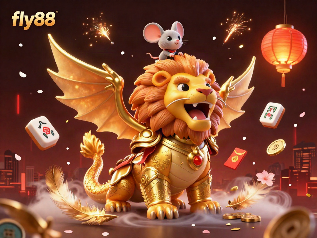 Experience exhilarating gameplay with fly88's vibrant casino adventure featuring a roaring chimera!