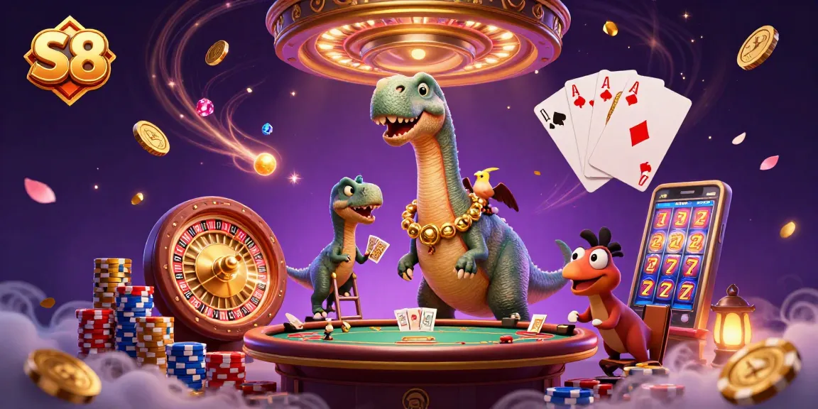 S8 hosts an exciting blend of gaming with a lively 3D illustration capturing casino entertainment.