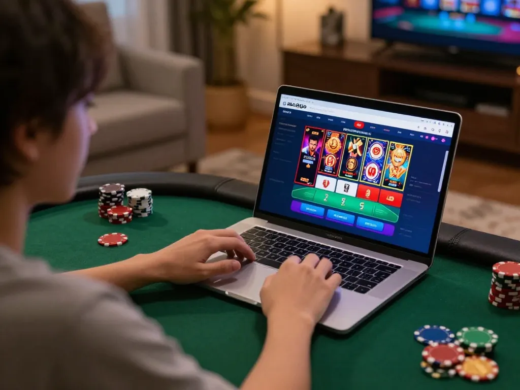 Play exciting games on abc8go platform in a cozy home gaming setup with friends.