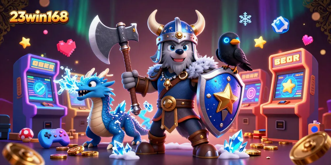 Engage in thrilling casino adventures with the dynamic 23win168 illustration showcasing vibrant characters and game elements.