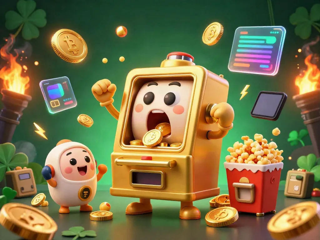 Sanclub slot machine wins big, surrounded by cheering baby slots and golden coins in a vibrant casino scene.
