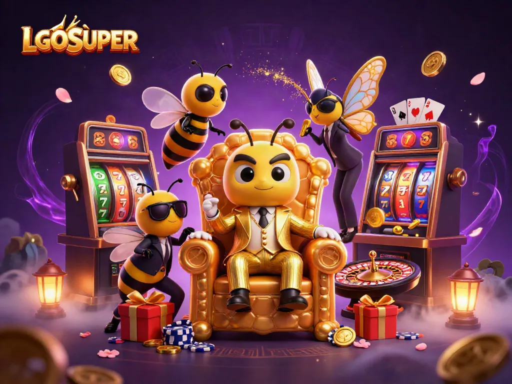 Engage with LGOSUPER's vibrant slot gaming world featuring animated characters and dynamic elements.