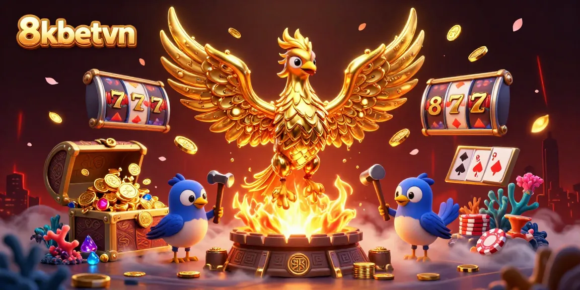 Experience thrilling gameplay with 8kbetvn as molten phoenix symbolizes fortune and excitement in casino adventures.