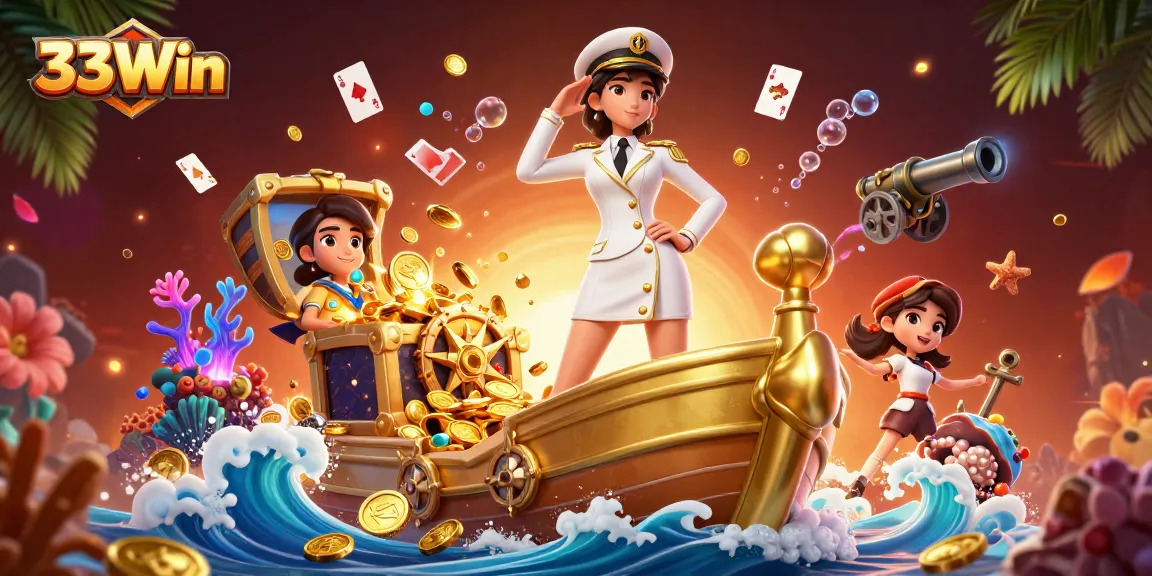 Engage with 33Win opportunities while exploring a vibrant casino scene filled with treasures.