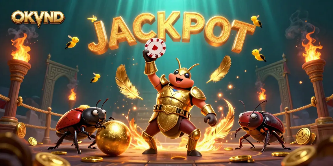 Experience big wins with OKVND's thrilling casino adventure featuring colorful 3D characters.