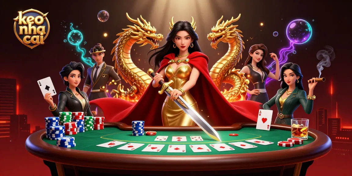 Experience thrilling bets with keo nha cai as the warrior queen commands her golden dragon in a vibrant casino