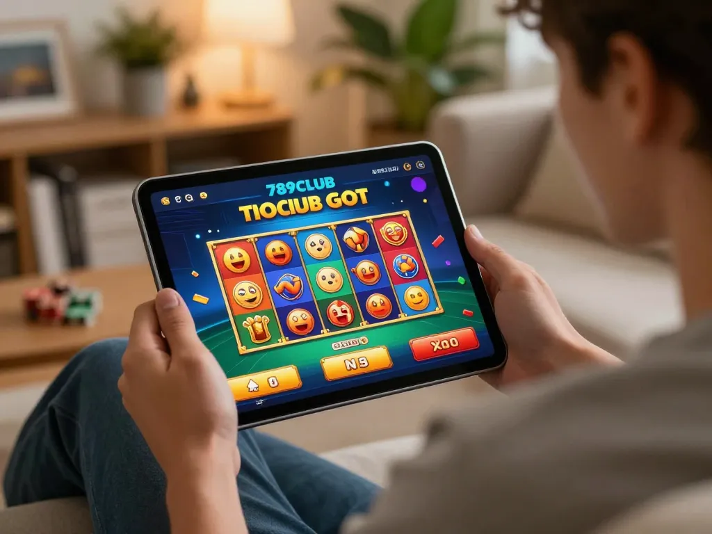 Playing thrilling games on the 789clubgo app in a cozy home setup